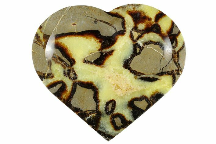 Polished, Heart-Shaped Septarian Dish - Madagascar #174410
